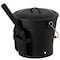 Gardenised Black Iron Ash Bucket with Lid and Wood Handle Brush Use for Fire Pit, Wood Burning Stove and Grill QI004552 - alternate 6